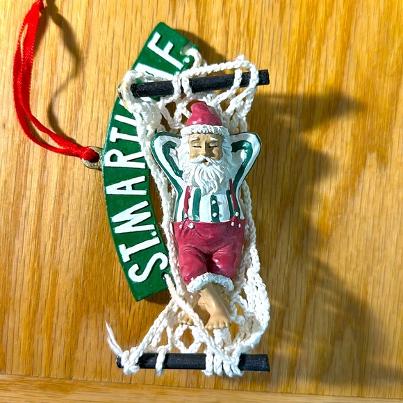 Christmas ornament Santa in a hammock St.Martin.A.F. - Picture 2 of 3